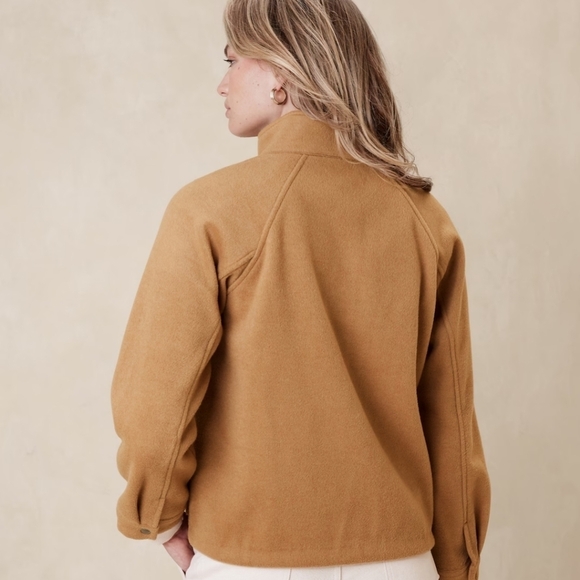 New BR Brushed Short Jacket Camel Size L - Picture 2 of 11